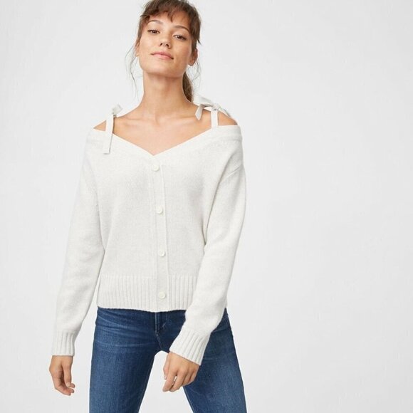 Club Monaco cashmere Calix bow shoulder sweater - Picture 1 of 7